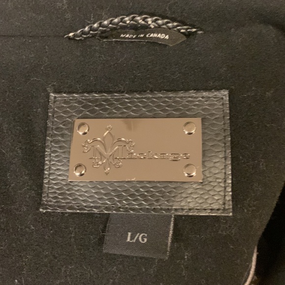 Mackage Wool/Cashmere Coat with Leather Trim, size large - Picture 4 of 9